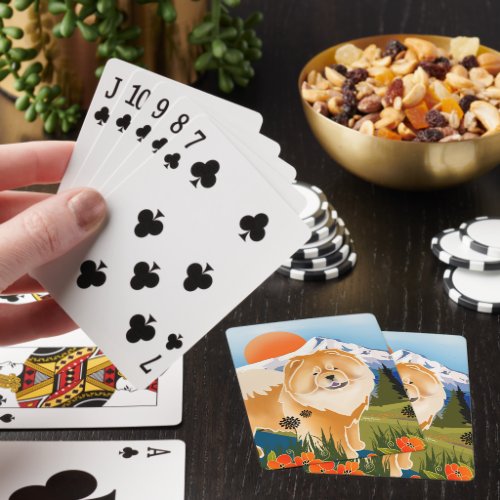 GINKGO the Chow by Mt Hood  RED Playing Cards