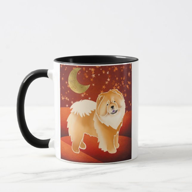 GINKGO the red chow - customizable quote mug (Left)