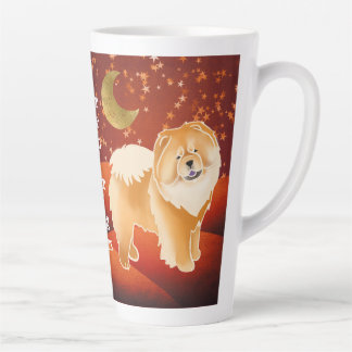 GINKGO the red chow -Customizable text Latte Mug
