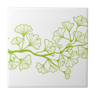 ginkgo tree with green leaves tile