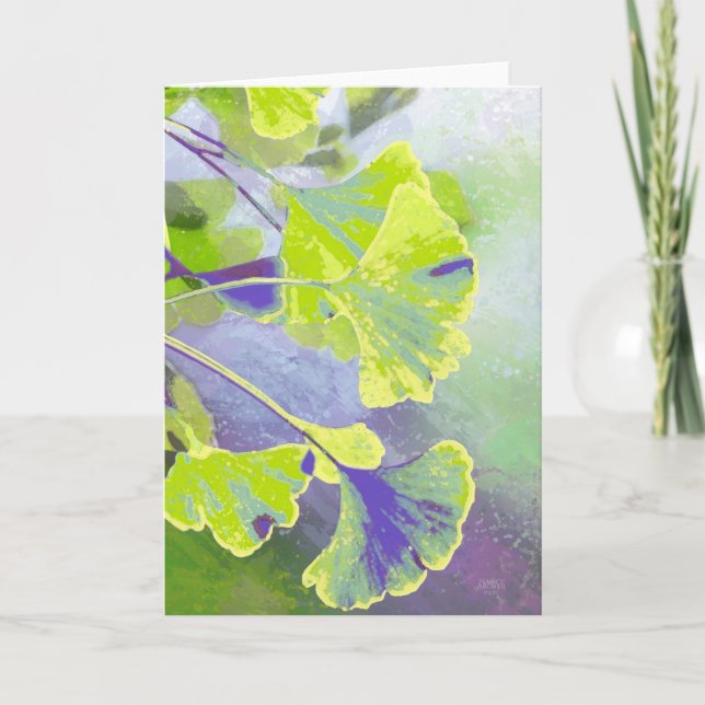 Ginkgo Watercolor Note Card (Front)