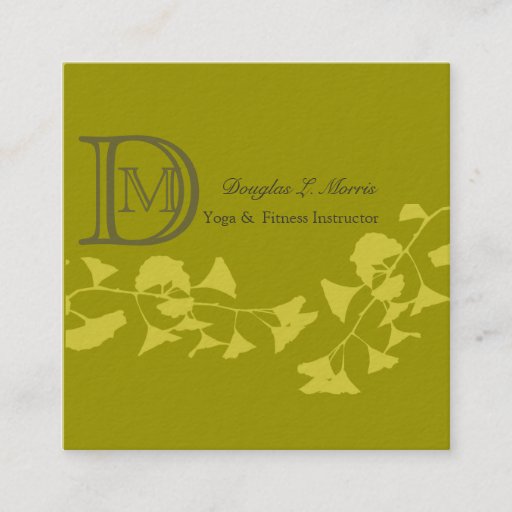 Customizable Ginkgo-Yoga  Monogrammed Business Cards