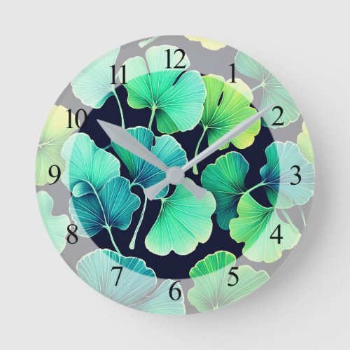 Ginko biloba leaves  round clock