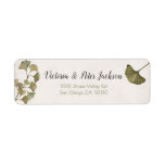 Ginko Foliage address label<br><div class="desc">Ginko Foliage address label. Goes with romantic ginko invitations. Faux antique linen background</div>