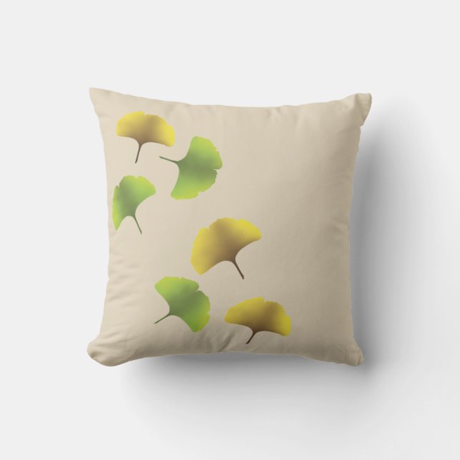 Ginko leaf throw pillow (Front)