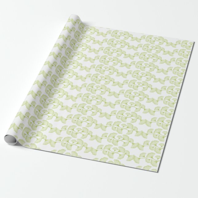 Ginko Leaves Wrapping Paper (Unrolled)
