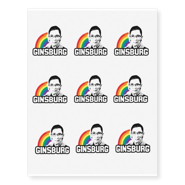 Ginsburg Pride Temporary Tattoos (Front)