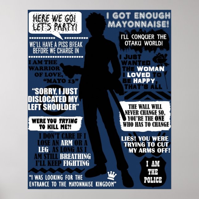 Gintama  Hijikata Toshiro Quotes Poster (Front)