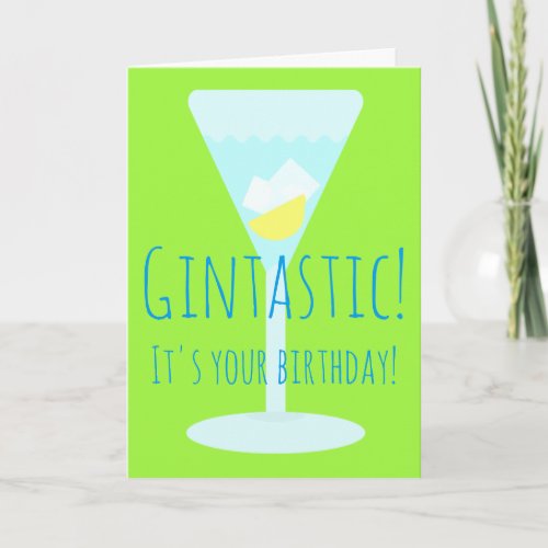 Gintastic Personalised Happy Birthday Greetings Card