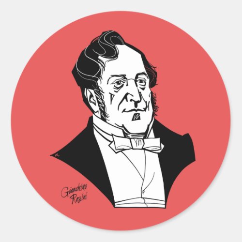 Gioachino Rossini Classic Round Sticker