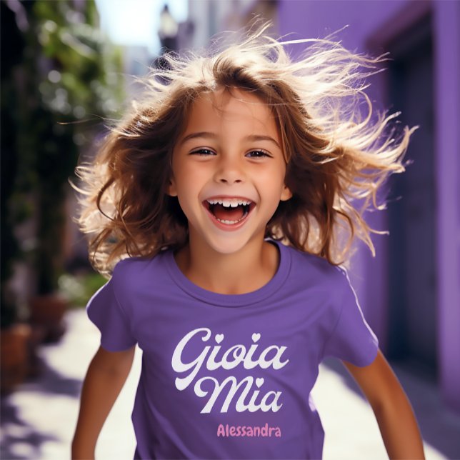 Gioia Mia Italian My Joy Affectionate Term Purple T-Shirt (Gioia Mia (Italian for "My Joy")
Kids Purple Tee)