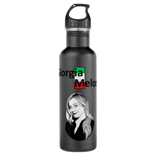 Giorgia Meloni “Brothers of Italy”  Stainless Steel Water Bottle (Front)