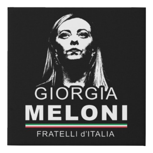 Giorgia Meloni Fratelli dItalia Italy Men Women T Faux Canvas Print