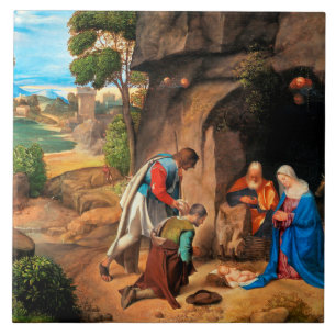 Giorgione - The Adoration of the Shepherds Ceramic Tile