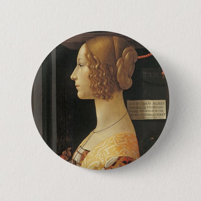 Giovanna degli Albizzi Tornabouni Pinback Button (Front)