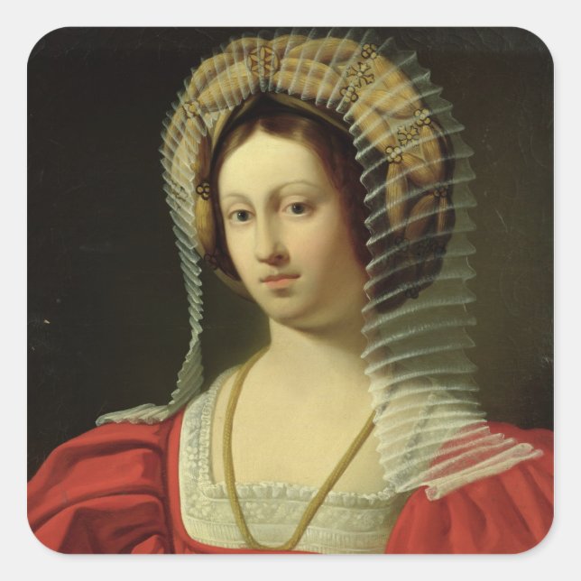 Giovanna I  Queen of Naples, 1842 Square Sticker (Front)