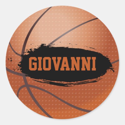 Giovanni Basketball Name Stickers
