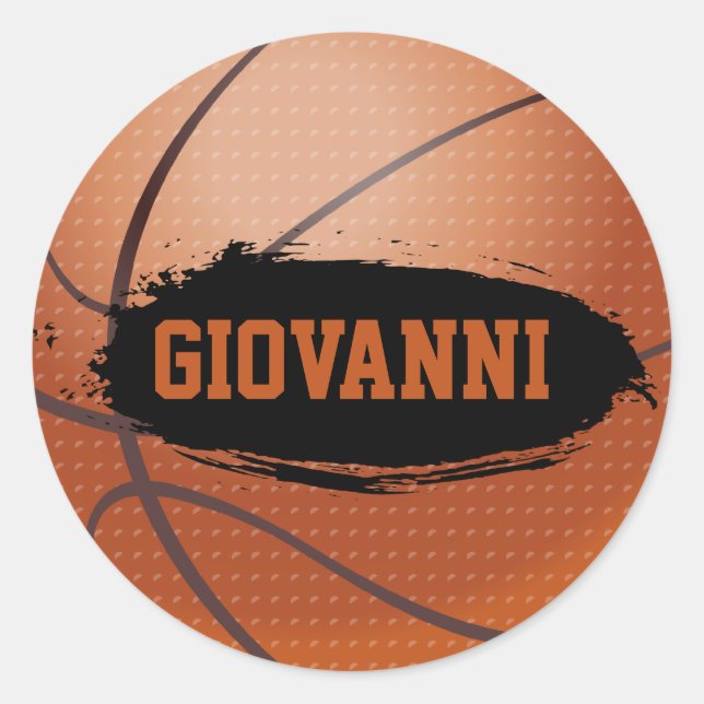 Giovanni Basketball Name Stickers (Front)