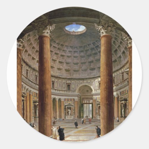 Giovanni Paolo Panini _ The Pantheon Rome Classic Round Sticker