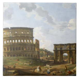 Giovanni Paolo Panini View of the Colosseum Ceramic Tile