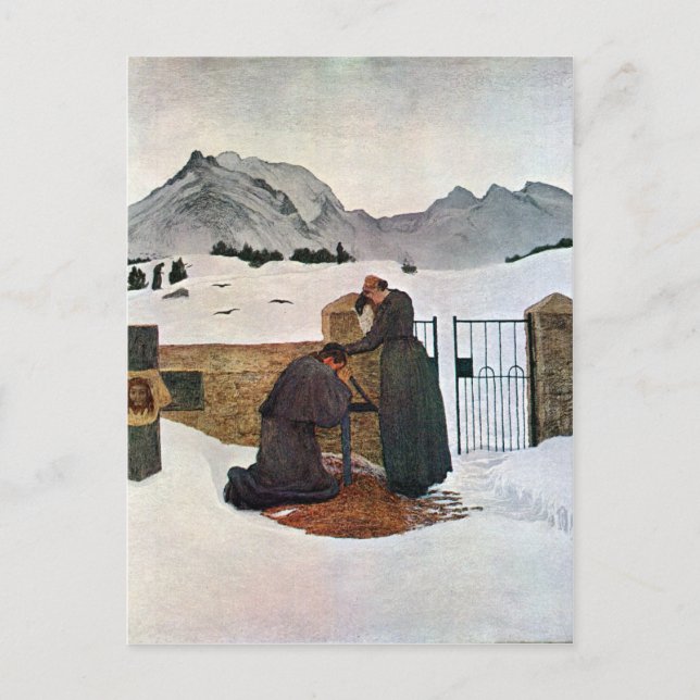 Giovanni Segantini - The pain of mourning Postcard (Front)