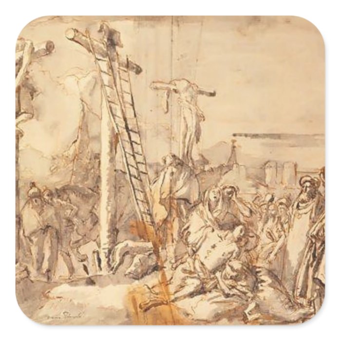 Giovanni Tiepolo  Lamentation at the Foot of Cross Sticker