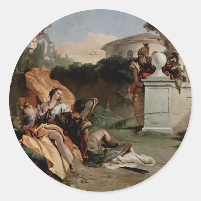 Giovanni Tiepolo  Rinaldo & Armida are surprised Round Sticker