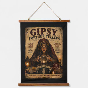 Gipsy Fortune Teller Vintage Halloween Prop. Hanging Tapestry