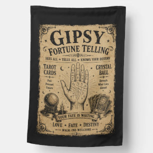 Gipsy Fortune Teller Vintage Halloween Prop. House Flag