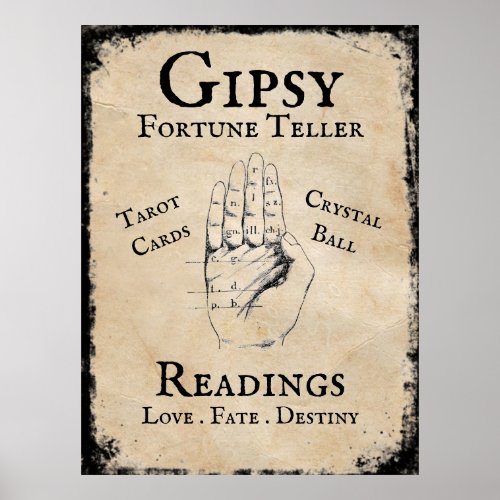 Gipsy fortune telling Halloween prop Poster