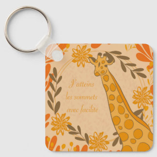 girafe,totem animal,chakra,affirmation positive keychain