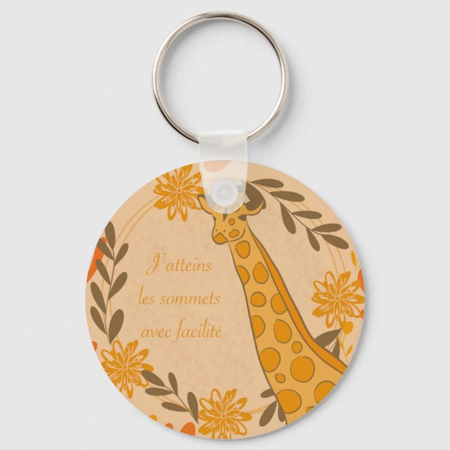 girafe,totem animal,chakra,affirmation positive keychain (Front)
