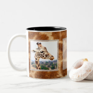 Giraffe 2 Pictures w/Text Design Your Own Two-Tone Coffee Mug