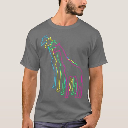 Giraffe 80s Neon T_Shirt