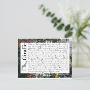 Giraffe - A poem about recovery Postcard