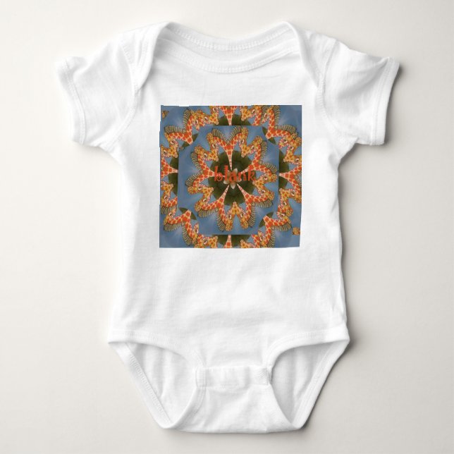Giraffe Abstract Art Print Baby Bodysuit (Front)
