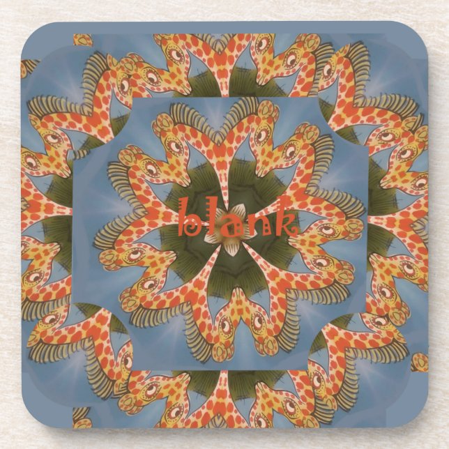Giraffe Abstract Art Print Beverage Coaster (Front)