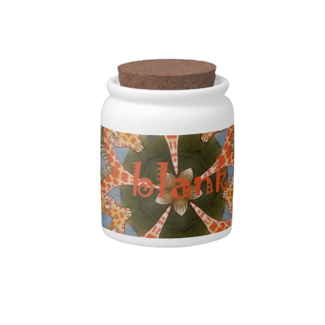 Giraffe Abstract Art Print Candy Jar (Front)