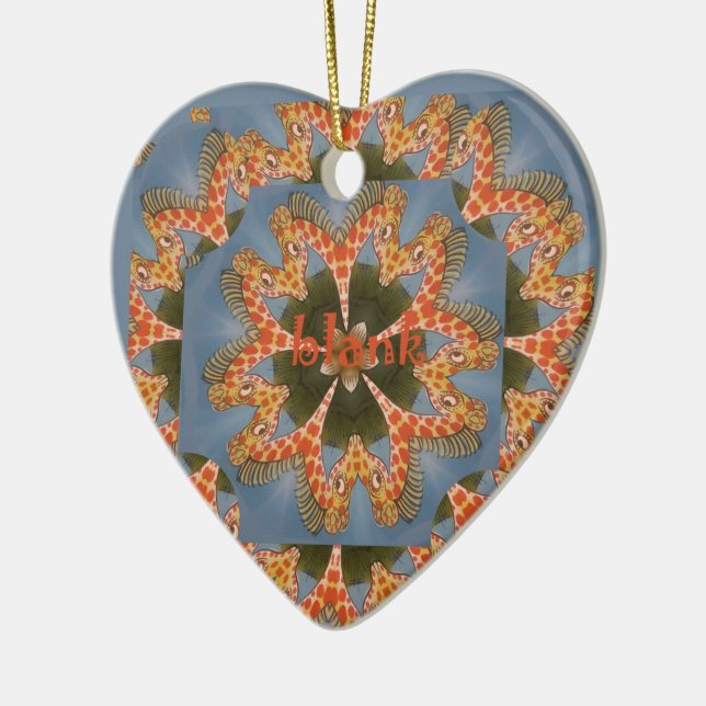 Giraffe Abstract Art Print Ceramic Ornament (Left)