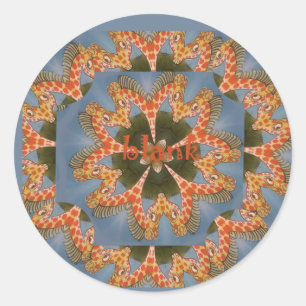 Giraffe Abstract Art Print Classic Round Sticker