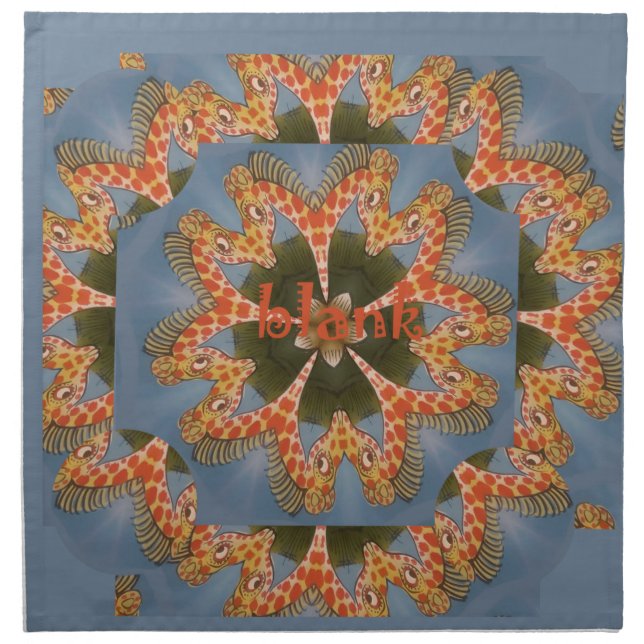 Giraffe Abstract Art Print Cloth Napkin (Front)