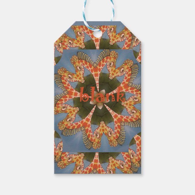 Giraffe Abstract Art Print Gift Tags (Front)
