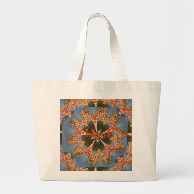 Giraffe Abstract Art Print Large Tote Bag (Front)
