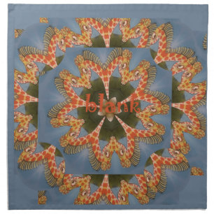 Giraffe Abstract Art Print Napkin