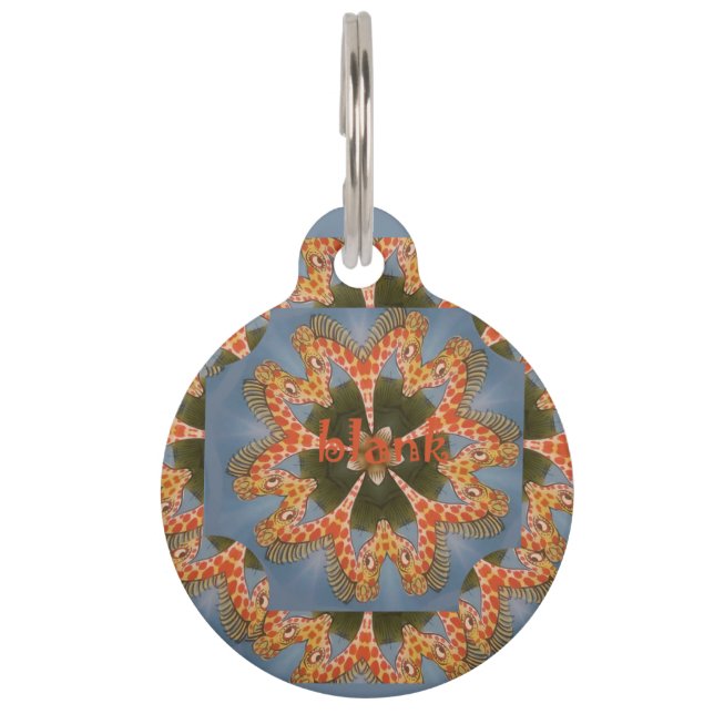 Giraffe Abstract Art Print Pet ID Tag (Back)