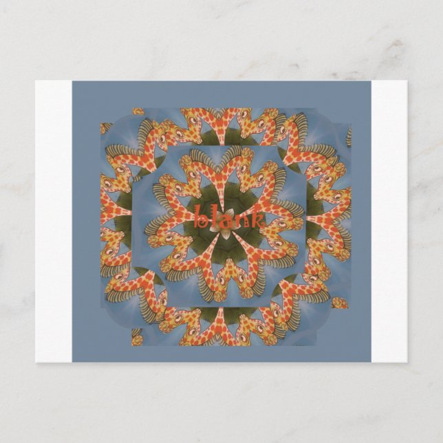 Giraffe Abstract Art Print Postcard (Front)