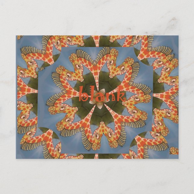 Giraffe Abstract Art Print Postcard (Front)