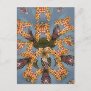 Giraffe Abstract Art Print Postcard
