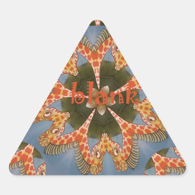 Giraffe Abstract Art Print Triangle Sticker (Front)
