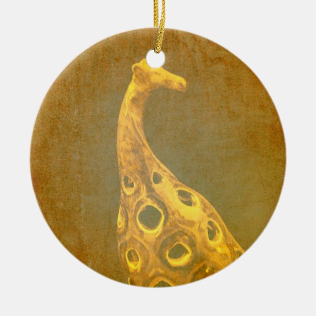 Giraffe Abstract Christmas Ornament (Front)